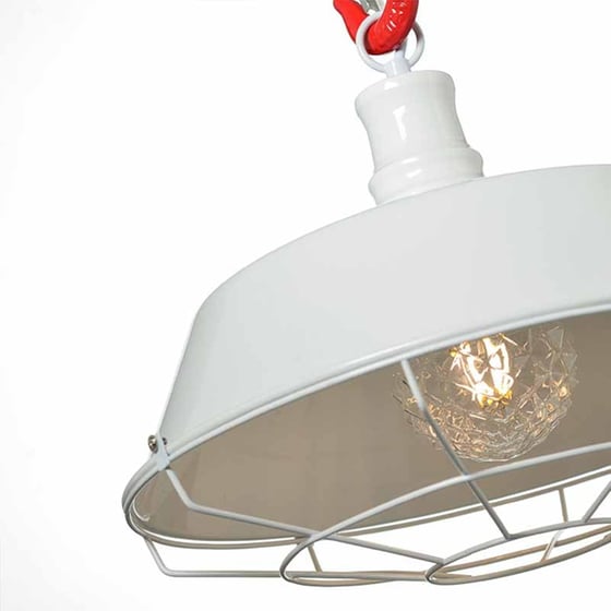 Φωτιστικό Οροφής Μονόφωτο Aca Whooper Od8039wh Μεταλλικό 36x36x28 cm - Λευκό/Κόκκινο image 1