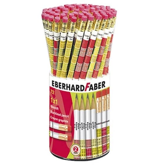 Μολύβι Eberhard Faber με Γόμα & σχέδιο Προπαίδεια B (1 Τεμάχιο) image 0