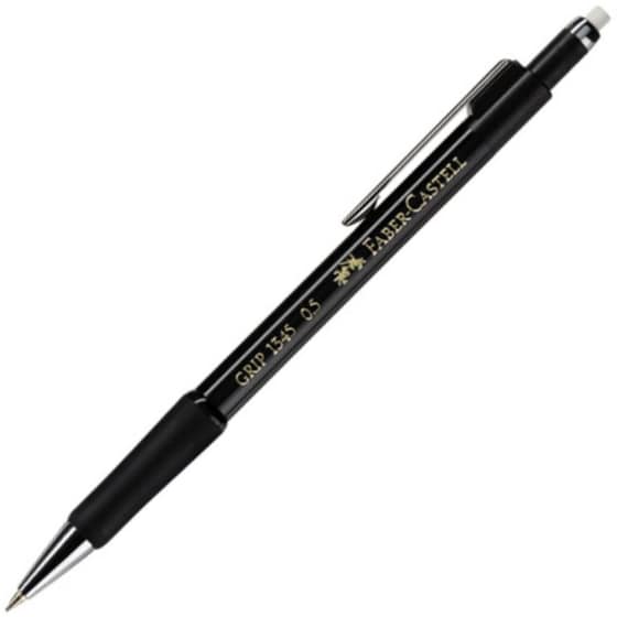 Μηχανικό Μολύβι Faber Castell Grip με Γόμα 1345 0.5 mm Metallic Μαύρο image 0