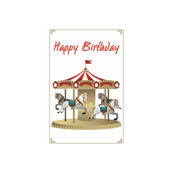 Ευχετήρια Κάρτα 12 Εποχές Happy Birthday Carousel Glitter image 0