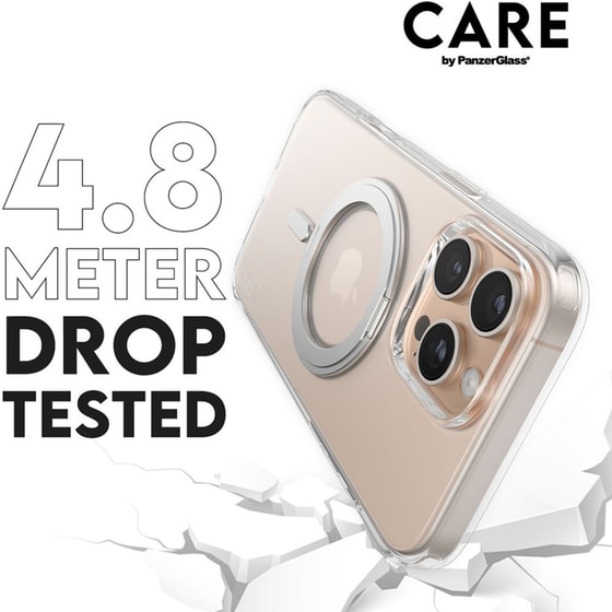 Θήκη Apple iPhone 16 Pro Max - PanzerGlass MagSafe Kickstand Case - Transparent with Black Stand image 4