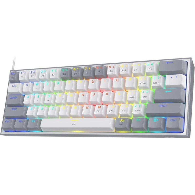 REDRAGON Gaming Πληκτρολόγιο Redragon Fizz K617 Ενσύρματο Μηχανικό RGB - White/Grey