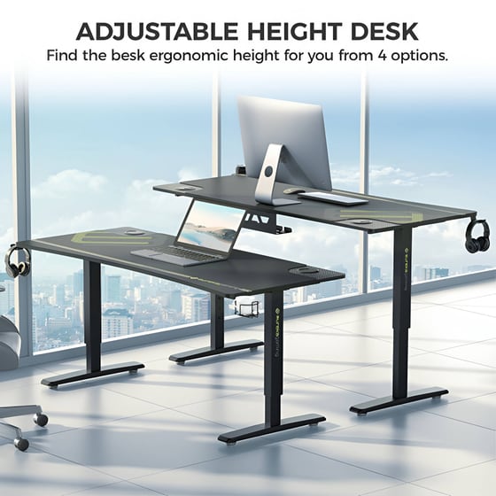 Γραφείο Gaming Eureka Ergonomic ERK-IM6301-BK από Μοριοσανίδα 160x70cm - Μαύρο image 5