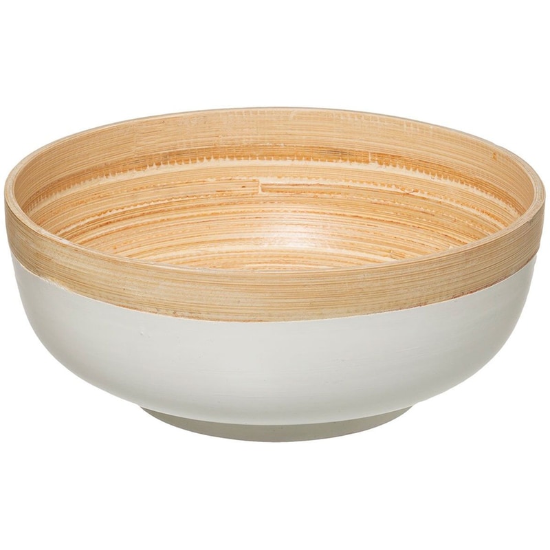 SPITISHOP Σαλατιέρα Spitishop F-v Salad Modern Μπαμπού 20x7.5 cm - Μπεζ/Λευκό