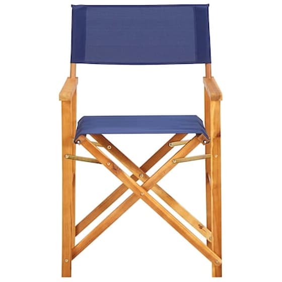 Καρέκλες Σκηνοθέτη Vidaxl από Μασίφ Ξύλο Ακακίας 2 Τεμ. 55 x 56 x 88cm - Μπλε image 3