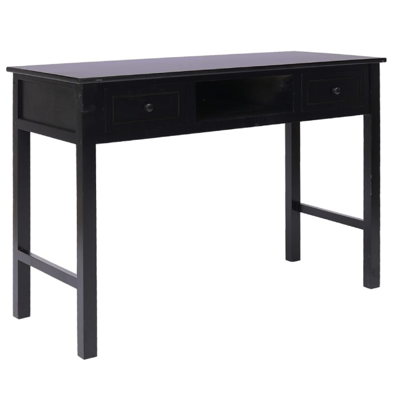 Γραφείο Μελέτης VidaXL από Ξύλο Παυλωνίας/Λεύκας 110x45cm - Μαύρο