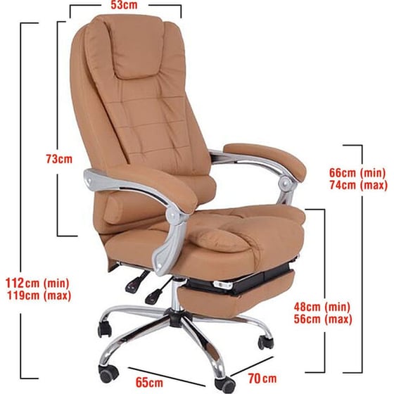 Καρέκλα Γραφείου ArteLibre Ανδρονίκη από Δερματίνη - Καφέ image 8