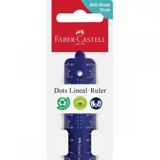 Χάρακας Faber-Castell Dots Breakresistant Μαύρο/Μπλε 15 cm (1 Τεμάχιο) image 2
