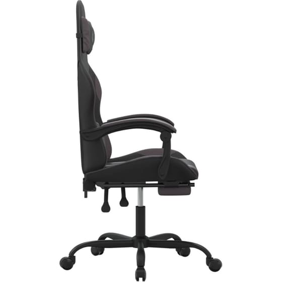 Καρέκλα Gaming VIDAXL 3143882 με Υποπόδιο από Τεχνητό Δέρμα - Γκρι image 2