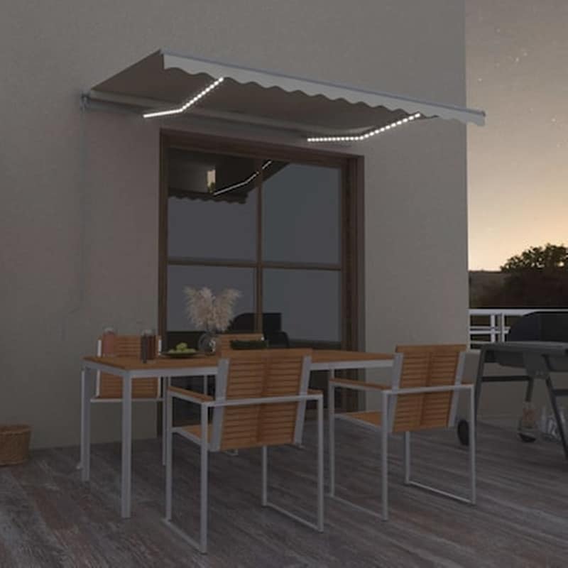 Τέντα Vidaxl Συρόμενη Χειροκίνητη με LED 300x250cm - Κρεμ