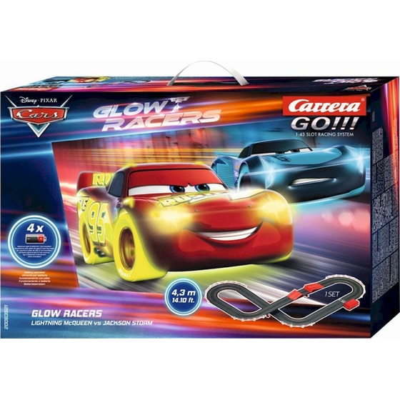 Carrera Go!!! Disney Cars - Glow Racers Lightning McQueen vs Jackson Storm 1:43 Τηλεκατευθυνόμενα Αυτοκίνητα σε Πίστα (20063521) image 0