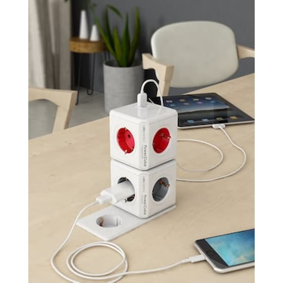 Ταφ Allocacoc Powercube Original 5 Θέσεων - Λευκό/Πράσινο image 2