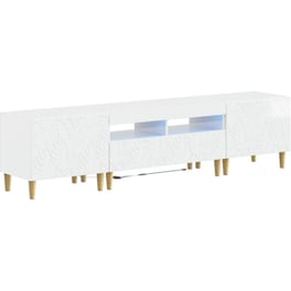 Έπιπλο Τηλεόρασης VidaXL DELFT με LED 3 τμχ 178 x 35 x 43 cm - Γυαλιστερό Λευκό