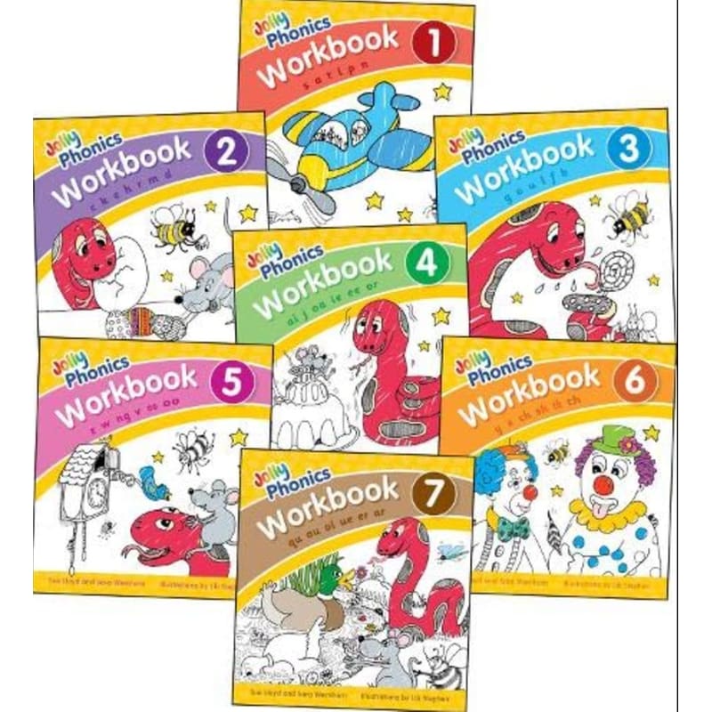 Jolly Phonics Workbooks 1-7: in Precursive Letters (British English edition)