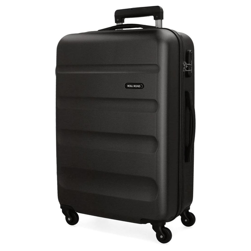 ROLL ROAD Βαλίτσα Μεσαία Princess Roll Road Flex από ABS 65x46x23cm Μαύρη
