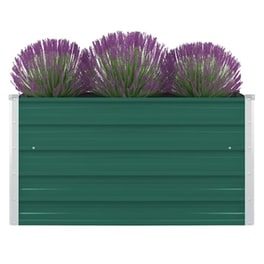 Vidaxl Ζαρντινιέρα Ψηλή Πράσινη 100x100x45 Εκ. Γαλβανισμένος Χάλυβας