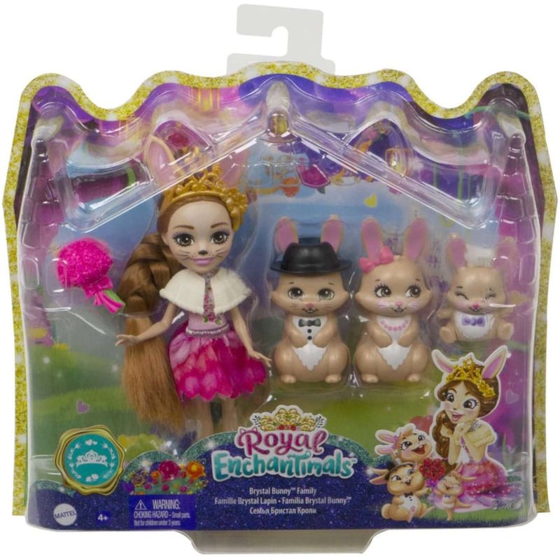 MATTEL Enchantimals Royals Κούκλα Και Οικογένεια Λαγουδάκια