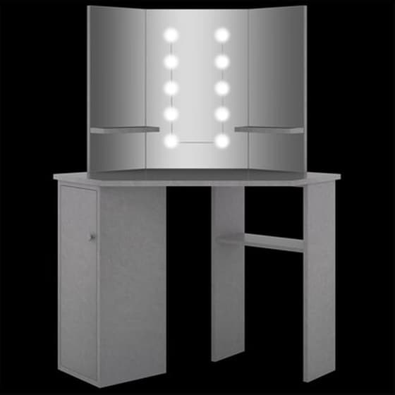 Vidaxl Μπουντουάρ Γωνιακό Με Led Γκρι Σκυροδέματος 111 X 54 X 141,5 Εκ. image 3