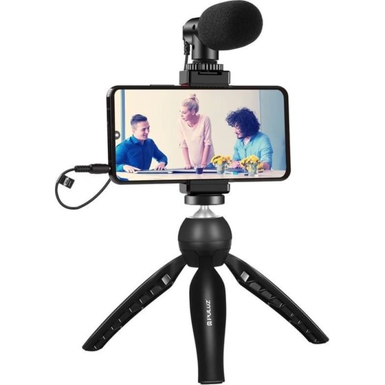 Puluz Vk-01 Live Broadcast Kit Τρίποδο Με Μικρόφωνο Και Βάση Τηλεφώνου image 0