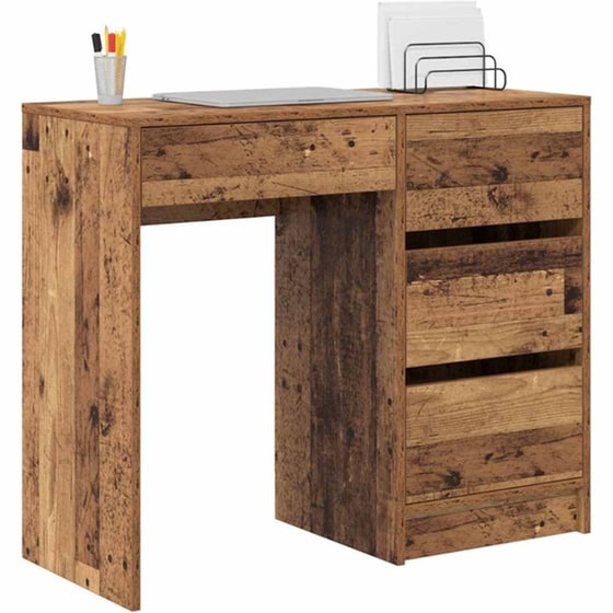 Γραφείο VidaXL από Επεξεργασμένο Ξύλο 90x37,5x75 cm - Παλιό Ξύλο image 1