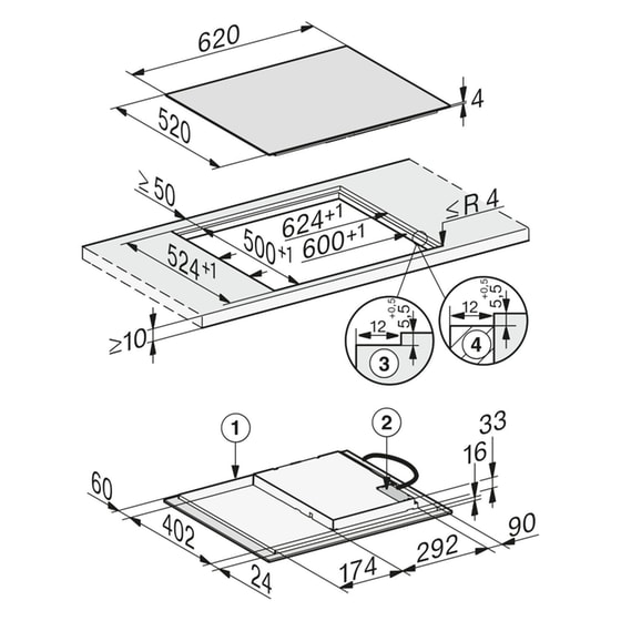 Εστία Επαγωγική Αυτόνομη MIELE KM7363FL 62.6 cm Μαύρο image 4