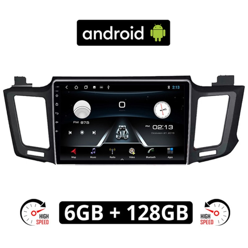 Ηχοσύστημα με Οθόνη Αφής 10 Android GPS Wi-Fi Bluetooth 6GB/128GB για Toyota Rav 4 (2013 - 2019)