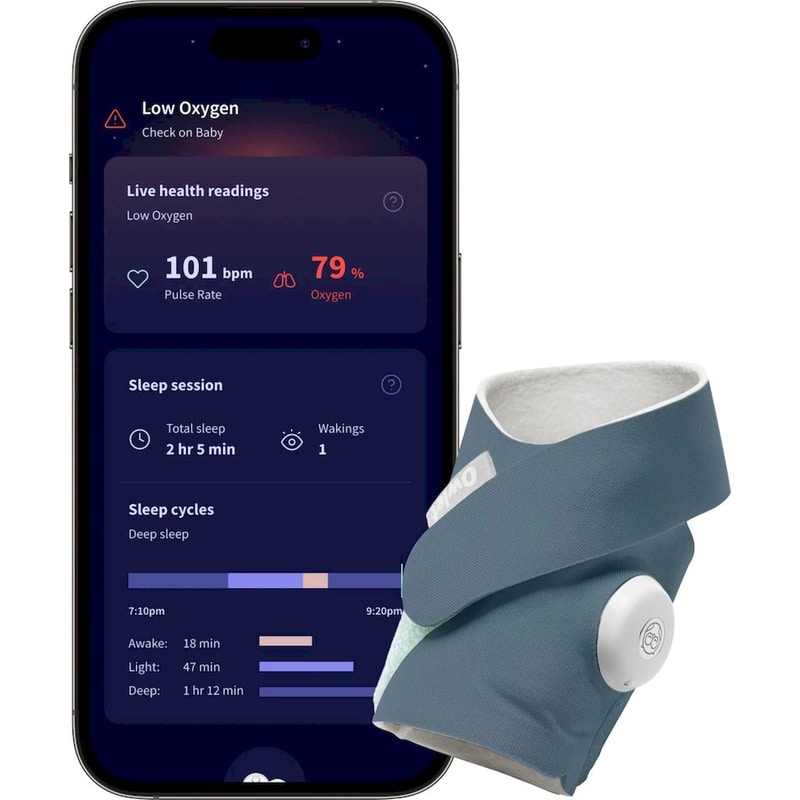 OWLET Baby Monitor Βρεφικής Υγείας Owlet Dream Sock™ - Έξυπνη Kάλτσα (Μπλε)