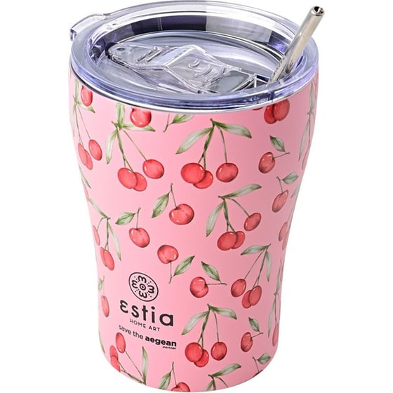 Ποτήρι Θερμός Estia Home Art Save The Aegean Cherry Rose 350 ml image 1