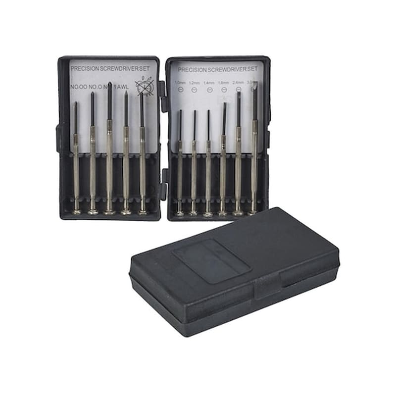 Σετ Κατσαβίδια Ακριβείας 11 Τεμαχίων Και Θήκη, Σε Διάφορα Μεγέθη, Κινζο 79475