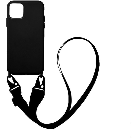 Θήκη Apple iPhone 12 Pro Max - My Colors Carryhang Liquid Silicone - Μαύρο image 0