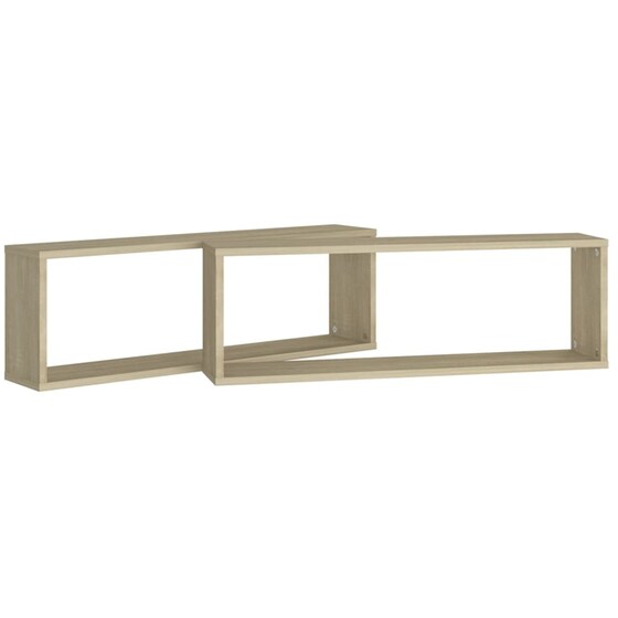 Ράφια Τοίχου VidaXL Κύβοι από Μοριοσανίδα 80x15x26.5cm 2 Τμχ - Μπεζ/Δρυς image 7