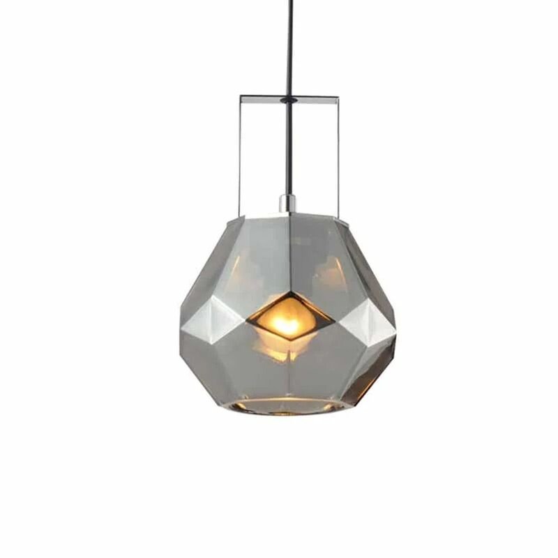 Φωτιστικό Οροφής Μονόφωτο Aca Diamondra V371481pg Γυάλινο - Ασημί