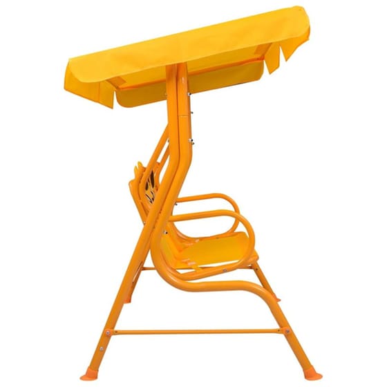 Κούνια Κήπου VidaXL με Σκίαστρο από Ατσάλι 115x75x110 cm - Κίτρινη image 1