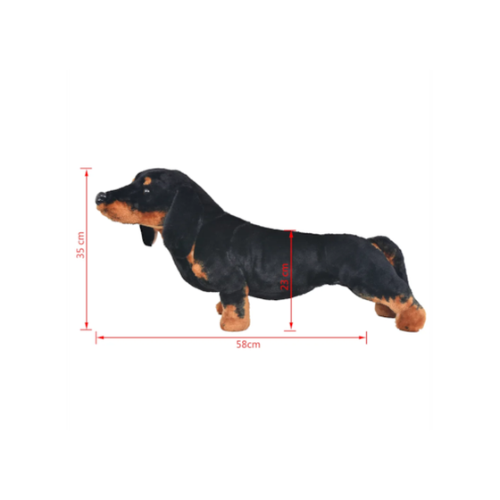 Λούτρινο VIDAXL Παιχνίδι Σκύλος Ντάκσχουντ Σε Όρθια Στάση Μαύρο XXL (58cm) image 3