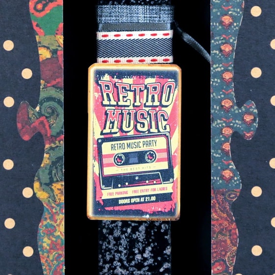 Λαμπάδα SYNCHRONIA 20 εκ. Vintage Μαγνητάκι "Retro Music" image 2