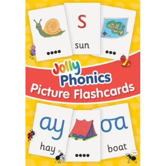 Jolly Phonics Picture Flash Cards: in Precursive Letters image 0