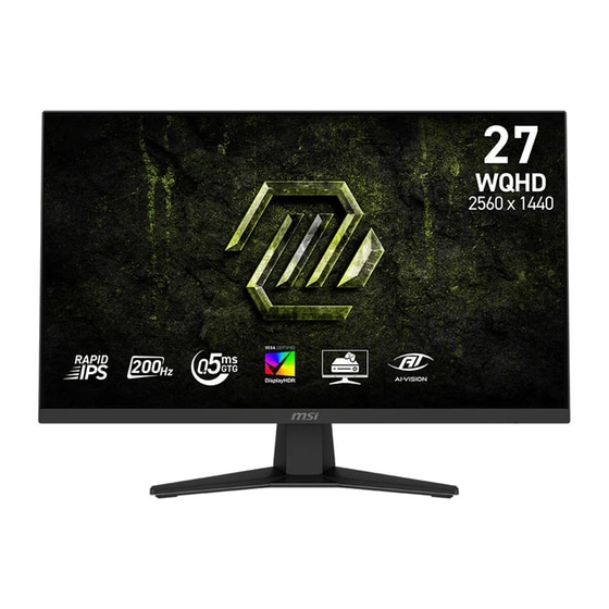 MSI MAG 274QF E20 Gaming Monitor 27" Quad HD IPS Flat 200Hz 0.5 ms image 0