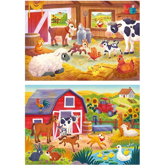 Παιδικό Παζλ Clementoni Super Color Στη Φάρμα (2x20 Κομμάτια) image 1