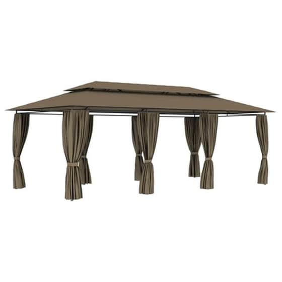 Vidaxl Κιόσκι Με Κουρτίνες Taupe 600 X 298 X 270 Εκ. 180 Γρ./μ² image 0