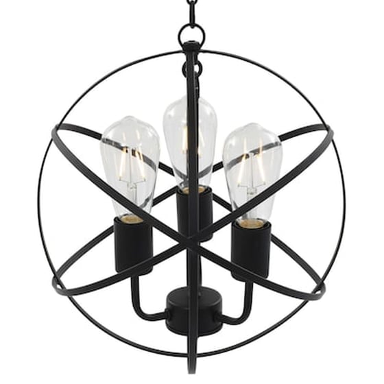 Vidaxl Φωτιστικό Κρεμαστό Σφαιρικό Μαύρο 3 Λαμπτήρες E27 image 2