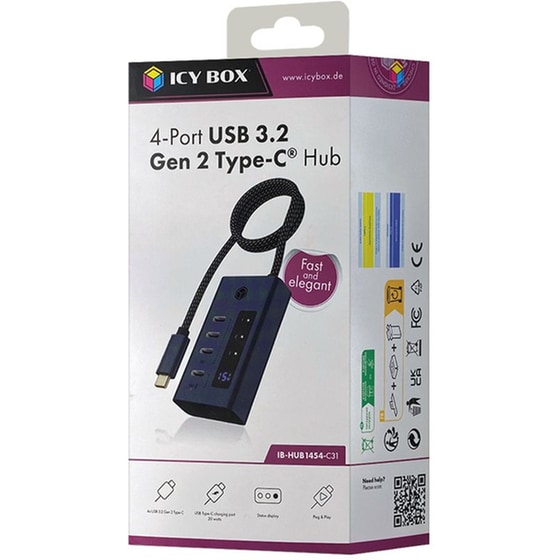 Icy Box IB-HUB1454-C31 USB Hub 4-Port συμβατό με USB-C image 2