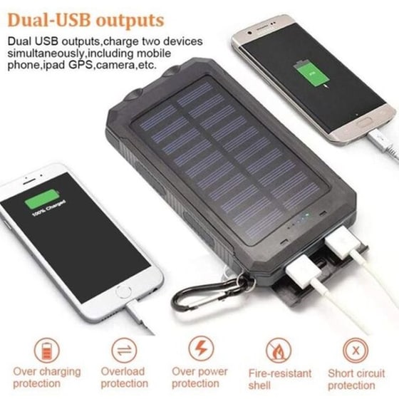 Powerbank Noname CT-PB20-SOLAR 20.000mΑh - Black image 2