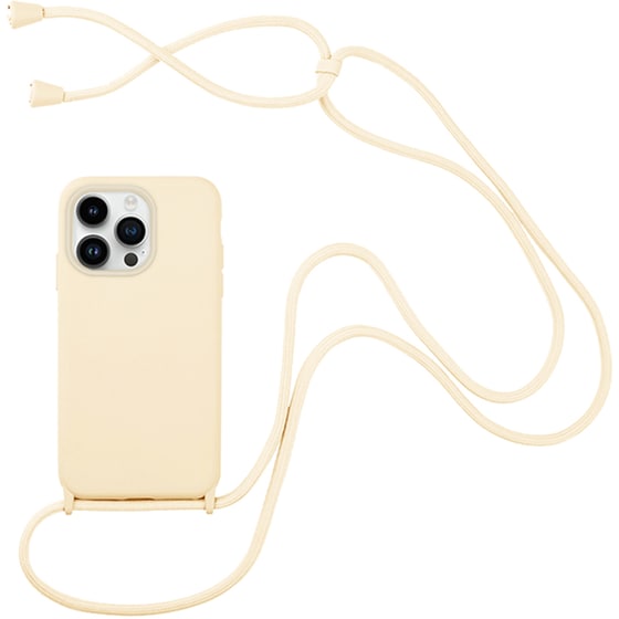 Θήκη Apple iPhone 14 Pro - My Colors CarryHang Θήκη Σιλικόνης με Κορδόνι - Μπεζ image 0