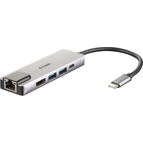 D-Link USB Ηub DUB-M520 5 σε 1 συμβατό με USB-C - Γκρι image 2