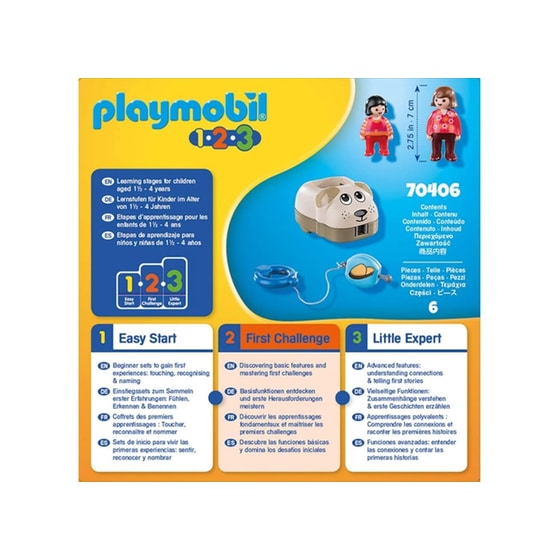 PLAYMOBIL® 1·2·3 Τρενάκι με Βαγόνι Σκυλάκι (70406) image 2
