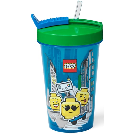 Παγούρι με Καλαμάκι Boy Lego Μπλε image 0
