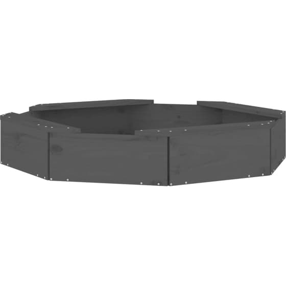 VidaXL Αμμοδόχος με Καθίσματα Οκτάγωνη 111x111x20cm Ξύλινη - Γκρι image 5