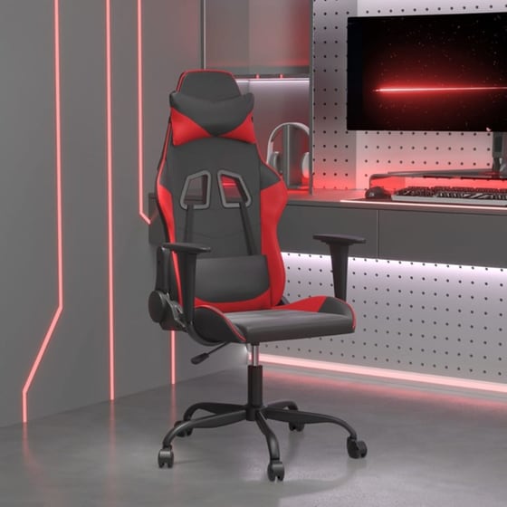 Καρέκλα Gaming VIDAXL 3143642 με Ρυθμιζόμενα Μπράτσα από Τεχνητό Δέρμα - Μαύρο / Κόκκινο image 9