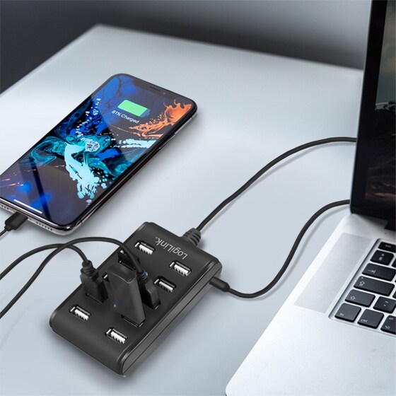 LogiLink UA0125 USB Hub 10-Port USB 2.0 συμβατό με USB-A image 3
