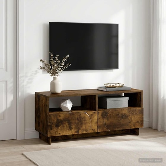 Βάση Τηλεόρασης VidaXL 90x34.5x40 cm - Καπνισμένο Ξύλο Δρυός image 2